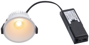 Biała okrągła lampa podtynkowa Nordlux 2310340001 Albric LED 8W 2700K IP44 9cm x 4,9cm ściemnialna