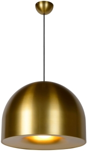 Lampa wisząca nad stół złoty klosz kopuła z grubym wnętrzem Lucide 20421/01/02 Akron E27 50cm x 240cm