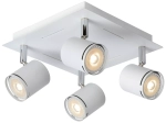 Biała lampa sufitowa cztery regulowane reflektory Lucide 26994/20/31 Rilou 4xGU10