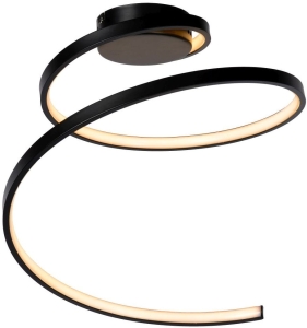 Czarna lampa sufitowa spirala ledowa ściemnialna 3-stopniowo Lucide 46199/25/30 Maxence LED 24W 3000K 46cm