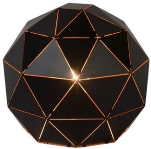 Czarna lampa stołowa foremna kula Lucide z nacięciami 21509/25/30  Otona E27 25cm