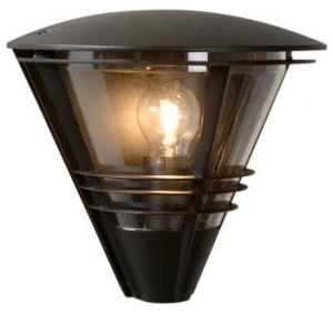 Czarny stożkowy kinkiet zewnętrzny ogrodowy Lucide 11812/01/30 Livia E27 IP44