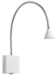 Biały kinkiet z srebrnym giętkim ramieniem i włącznikiem Lucide 18293/03/31 Buddy LED 4W 4000K 60stopni