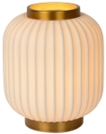 Lampa stołowa z białym porcelanowym kloszem i złotymi dodatkami Lucide 13535/24/31 Gosse E14