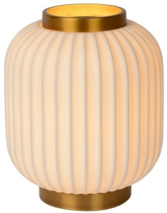 Lampa stołowa z białym porcelanowym kloszem i złotymi dodatkami Lucide 13535/24/31 Gosse E14