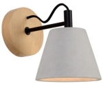 Lampa ścienna kinkiet z szarym gipsowym kloszem stożkiem Lucide 03213/01/41 Possio E14