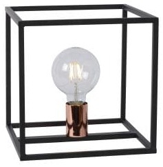 Czarna lampa stołowa z miedzianą tuleją w stylu loftowym Lucide 08524/01/30 Arthur E27