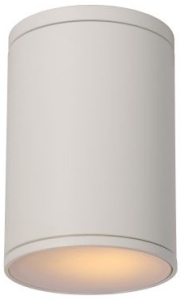 Biała lampa sufitowa tuba zewnętrzna Lucide 27870/01/31 Tubix E27 IP54 10,8cm x 15,3cm