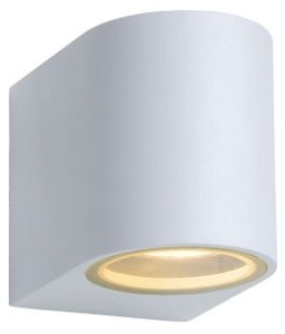 Biała lampa zewnętrzna kinkiet na elewację walec Lucide 22861/05/31 Zora GU10 IP44