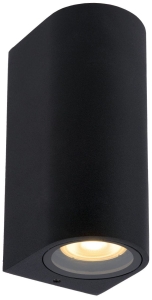 Czarny kinkiet ogrodowy walec z światłem obustronnym Lucide 69801/02/30 Zaro 2xGU10 IP44