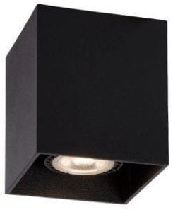 Czarna lampa sufitowa sześcian na żarówkę GU10 Lucide 09101/01/30 Bodi 9,5 x 8,25 cm