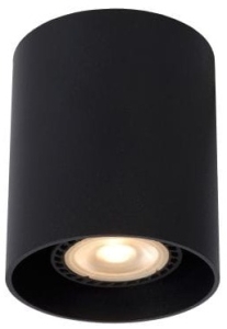 Czarna lampa sufitowa tuba punktowa spot Lucide 09100/01/30 Bodi GU10 9,5cm x 8cm