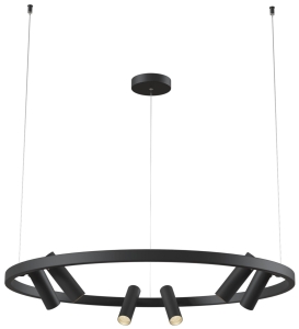 Lampa Wisząca Regulowane reflektory punktowe na obręczy Maytoni MOD102PL-L42B Satellite LED 42W 3800LM 3000K 90cm x 120cm czarny