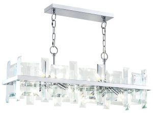 Lampa Wisząca Podłużna Kryształowa Maytoni MOD201PL-08N Cerezo 8xE14 85cm x 117cm chrom