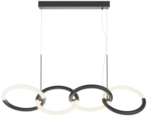 Lampa Wisząca Podłużna Cztery Obręcze Maytoni MOD165PL-L40B3K Node LED 40W 2600LM 3000K 97cm x 120cm czarny