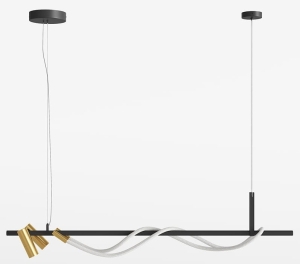 Lampa Wisząca Podłużna Maytoni MOD166PL-L30GB3K Tau LED 42W 3000K 140cm x 150cm czarny złoty biały