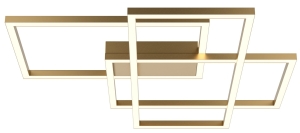 Nowoczesny złoty geometryczny plafon sufitowy prostokąty Maytoni MOD015CL-L80GK Rida LED 78W 2600K-3500K