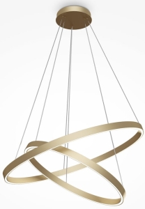 Mosiężna lampa wisząca dwie obręcze Maytoni MOD058PL-L74BS4K Rim LED 88W 4000K 80cm