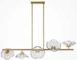 Mosiężna lampa wisząca z szklanymi kloszami na listwie Maytoni MOD207PL-05BS Miracle 5xG9 110cm