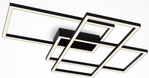 Czarny geometryczny nowoczesny plafon sufitowy Maytoni MOD016CL-L80BK Line LED CCT 78W 3000K-4000K