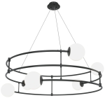 Czarna lampa wisząca obręcze z białymi kloszami kulami Maytoni MOD317PL-06B Balance 6xG9 812cm