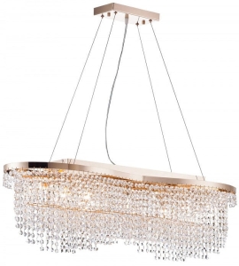 Lampa Wisząca Podłużny Kryształowy Żyrandol Maytoni DIA600-07-G Toils 7xE14 93cm x 43cm złoty