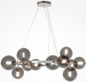 Lampa Wisząca Szklane Klosze na obręczy Maytoni MOD545PL-11CH Dallas 11xG9 67cm x 137cm chrom klosze dymne