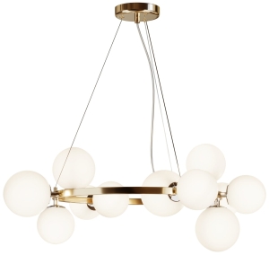 Lampa Wisząca Szklane Klosze na obręczy Maytoni MOD545PL-11BS Dallas 11xG9 67cm x 137cm mosiądz biały