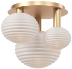 Nowoczesny złoty plafon z białymi kloszami ulami Maytoni MOD268CL-03G Reels 3xE27 46cm