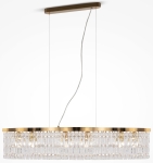 Lampa Wisząca Podłużny Kryształowy Żyrandol Maytoni DIA005PL-06G Dune 6xE14 93cm x 138cm złoty