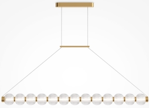Podłużna ledowa lampa wisząca z akrylowymi kulami nad stół Maytoni MOD555PL-L18G3K Amulet 22W 3000K 110cm