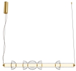Nowoczesna złota podłużna szklana lampa wisząca Maytoni MOD210PL-L39BS3K Cosmo LED 39W 3000K 98cm