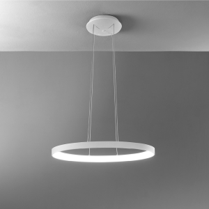 Lampa wisząca biała obręcz 60cm ściemnialna Vivida International 0095.30.BI DIM WN Lifering-O LED 40W 3000K-4000K