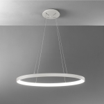 Biała okrągła lampa wisząca obręcz ledowa 80cm ściemnialna Vivida International 0095.31.BI DIM WN Lifering-O LED 50W 3000K-4000K