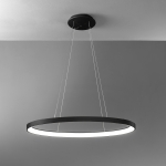 Czarna okrągła lampa wisząca obręcz ledowa 80cm ściemnialna Vivida International 0095.31.NE DIM WN Lifering-O LED 50W 3000K-4000K