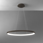 W kolorze brązu okrągła lampa wisząca obręcz ledowa 80cm ściemnialna Vivida International 0095.31.BZ DIM WN Lifering-O LED 50W 3000K-4000K