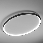 Czarny okrągły płaski ściemnialny plafon sufitowy Vivida International 0095.22.NE DIM WN Lifering-O LED 80W 3000K 120cm