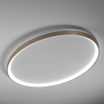 Piaskowy okrągły płaski ściemnialny plafon sufitowy Vivida International 0095.22.SA DIM WN Lifering-O LED 80W 3000K 120cm