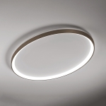 W kolorze brązu okrągły płaski ściemnialny plafon sufitowy Vivida International 0095.22.BZ DIM WN Lifering-O LED 80W 3000K 120cm