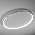 W kolorze tytanowym okrągły płaski ściemnialny plafon sufitowy Vivida International 0095.22.TI DIM WN Lifering-O LED 80W 3000K 120cm