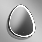 Czarne obłe lustro podświetlane z włącznikiem dotykowym Vivida International 0083.61.NE Lifering-P 25W 3000K