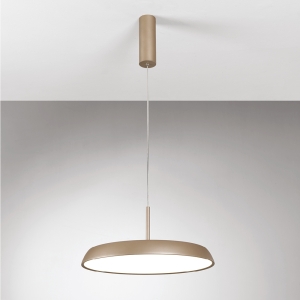Piaskowa okrągła kopułowa lampa wisząca Vivida International 0096.32.SA DIM WN Pinco LED 40W 3000K-4000K 45cm