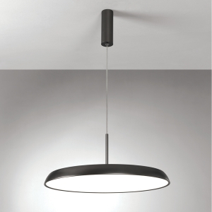 W kolorze brązu okrągła kopułowa lampa wisząca Vivida International 0096.33.BZ DIM WN Pinco LED 50W 3000K-4000K 60cm