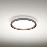 Srebrno miedziany płaski okrągły plafon sufitowy Vivida International 0104.20.SR WN Atena LED 36W 3000K-4000K 40cm