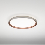Srebrno miedziany płaski okrągły plafon sufitowy Vivida International 0104.21.SR WN Atena LED 48W 3000K-4000K 50cm