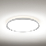 Biały płaski okrągły plafon sufitowy Vivida International 0104.22.BI WN Atena LED 50W 3000K-4000K 60cm