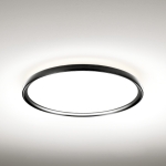 Czarny płaski okrągły plafon sufitowy Vivida International 0104.22.NE WN Atena LED 50W 3000K-4000K 60cm