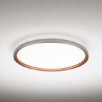 Srebrno miedziany płaski okrągły plafon sufitowy Vivida International 0104.22.SR WN Atena LED 50W 3000K-4000K 60cm