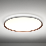 Srebrno miedziany płaski okrągły plafon sufitowy Vivida International 0104.23.SR WN Atena LED 84W 3000K-4000K 80cm