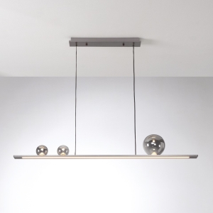 Tytanowa lampa wisząca listwa z dymnymi kloszami Vivida International 0102.30.TI Moonlight LED 36W 3000K 120cm